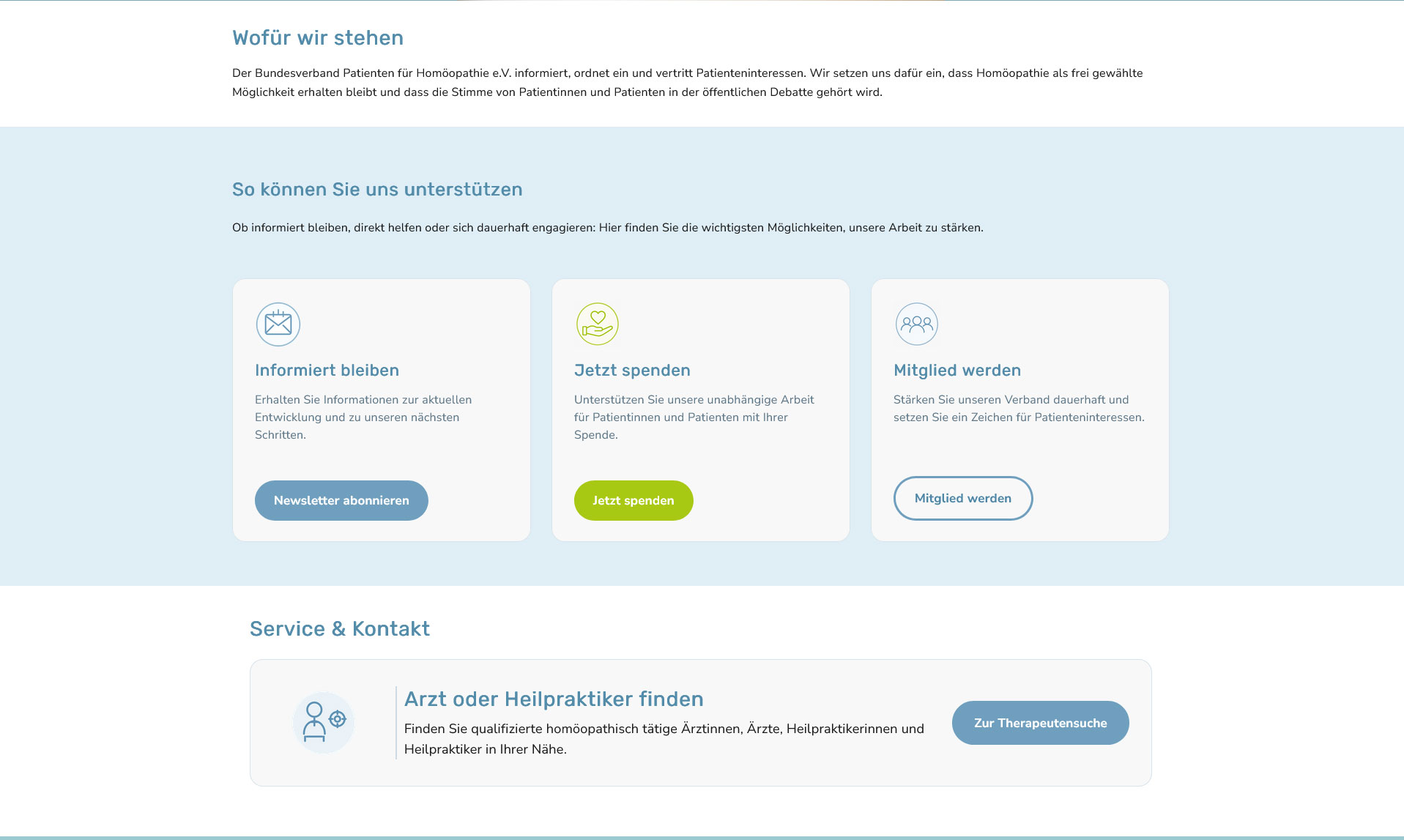Detailansicht: Unterstützung und Service nach dem Relaunch