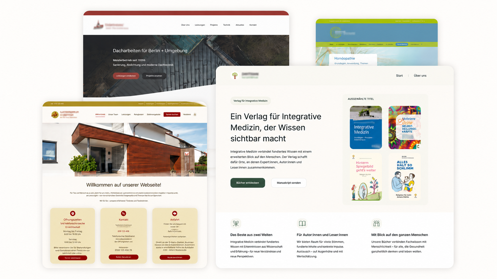 Ausgewählte Website-Projekte von Jantze Seiten
