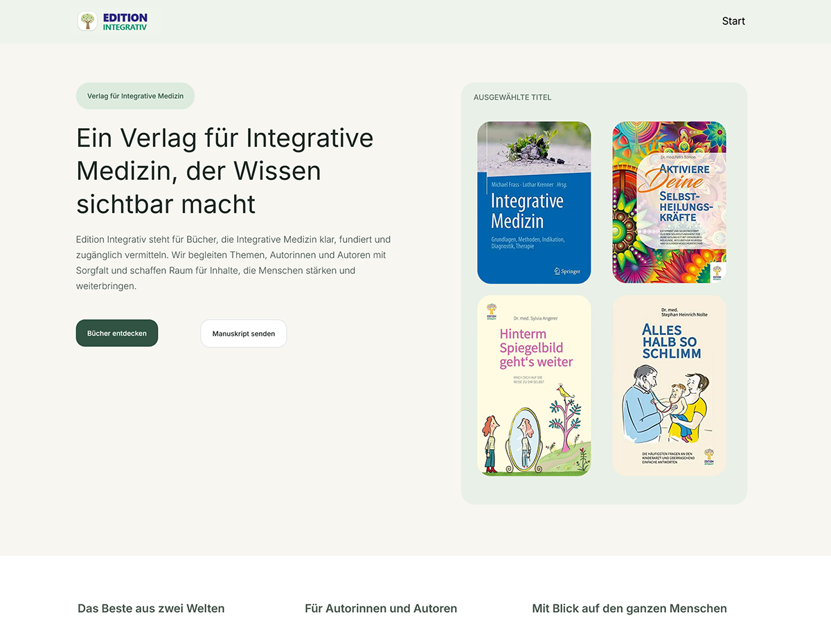 Website-Entwurf Edition Integrativ